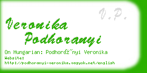 veronika podhoranyi business card